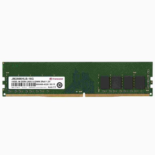 Obrázek TRANSCEND DIMM DDR4 16GB 2666MHz 2Rx8 1Gx8 CL19 1.2V