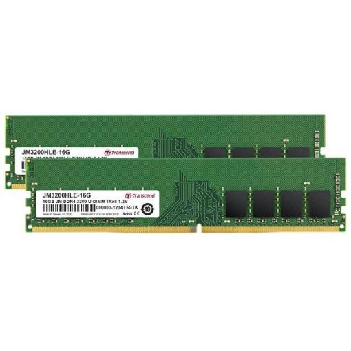 Obrázek TRANSCEND DIMM DDR4 32GB (Kit of 2) 3200Mhz 1Rx8 2Gx8 CL22 1.2V