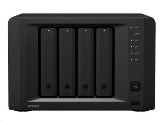 Obrázek Synology DVA3221 (4C/AtomC3538/2,1GHz/8GBRAM/GTX1650/4xSATA/3xUSB3.2/4xGbE)