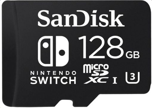 Obrázek SanDisk MIcroSDXC karta 128GB for Nintendo Switch (R:100/W:90 MB/s, UHS-I, V30, U3, C10, A1) licensed Product