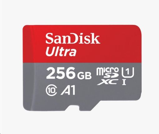 Obrázek SanDisk MicroSDXC karta 256GB Ultra (100MB/s, Class 10, Android) + adaptér