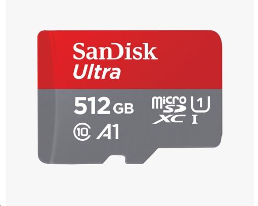 Obrázek SanDisk MicroSDXC karta 512GB Ultra (100MB/s, Class 10, Android) + adaptér