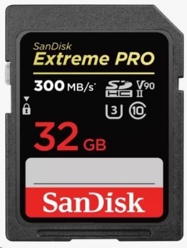 Obrázek SanDisk SDHC karta 32GB Extreme PRO (300 MB/s, Class 10, UHS-II U3 V90)