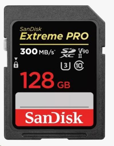 Obrázek SanDisk SDHC karta 128GB Extreme PRO (300 MB/s, Class 10, UHS-II U3 V90)