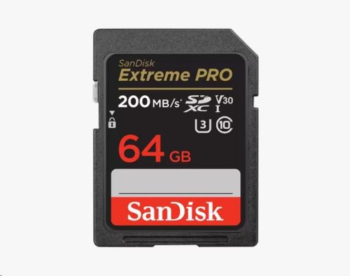 Obrázek SanDisk SDXC karta 64GB Extreme PRO (200 MB/s Class 10, UHS-I U3 V30)