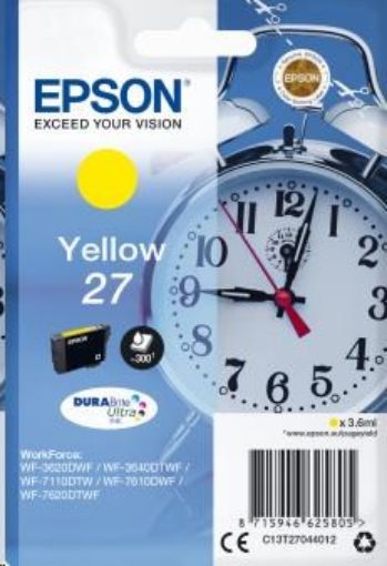 Obrázek EPSON ink bar Singlepack "Budík" Yellow 27 DURABrite Ultra Ink