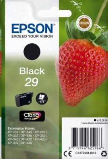 Obrázek EPSON ink čer Singlepack "Jahoda" Black 29 Claria Home Ink