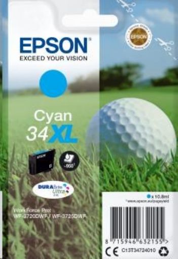 Obrázek EPSON ink bar Singlepack "Golf" Cyan 34XL DURABrite Ultra Ink 10,8 ml