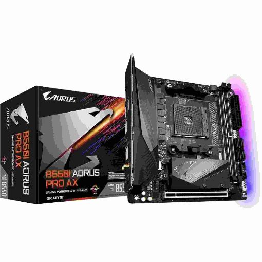 Obrázek GIGABYTE MB Sc AM4 B550 I AORUS PRO AX, AMD B550, 2xDDR4, 1xDP, 2xHDMI, WI-FI, mITX