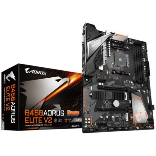 Obrázek GIGABYTE MB Sc AM4 B450 AORUS ELITE V2, AMD B450, 4xDDR4, 1xDVI, 1xHDMI