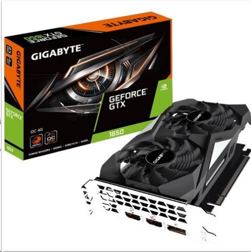 Obrázek GIGABYTE VGA NVIDIA GeForce GTX 1650 OC 4G, 4G GDDR5, 1xDP, 2xHDMI