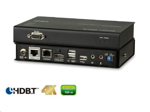 Obrázek ATEN HDMI Extender PC-konzole na 100m@4K, HDBaseT 2.0, USB + RS232