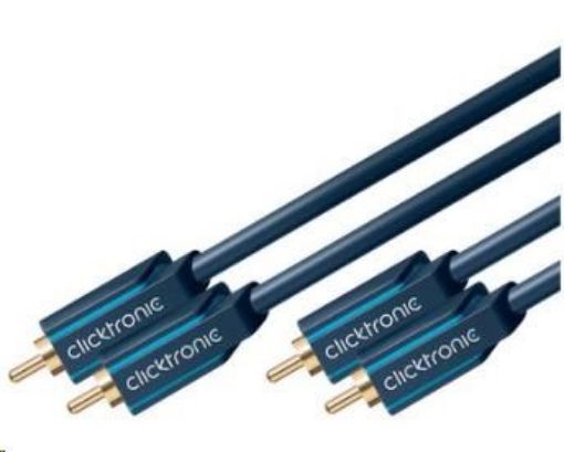 Obrázek ClickTronic HQ OFC kabel 2x Cinch - 2x Cinch RCA, M/M, 3m