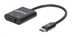 Obrázek MANHATTAN USB 2.1 Sound Adapter, USB Typ C to 3.5 mm auc & C/F (PD), black, Blister