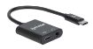 Obrázek MANHATTAN USB 2.1 Sound Adapter, USB Typ C to 3.5 mm auc & C/F (PD), black, Blister