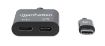 Obrázek MANHATTAN USB 2.1 Sound Adapter, USB Type-C to C/F (audio) & C/F (PD) black, Retail Box