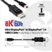 Obrázek Club3D Adaptér mini DisplayPort 1.4 na DisplayPort 1.4, HBR3 8K60Hz/4K120Hz (M/M), 2m