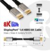 Obrázek Club3D Kabel certifikovaný DisplayPort 1.4, HBR3, 8K60Hz (M/M), stříbrné koncovky, 4m, 24 AWG