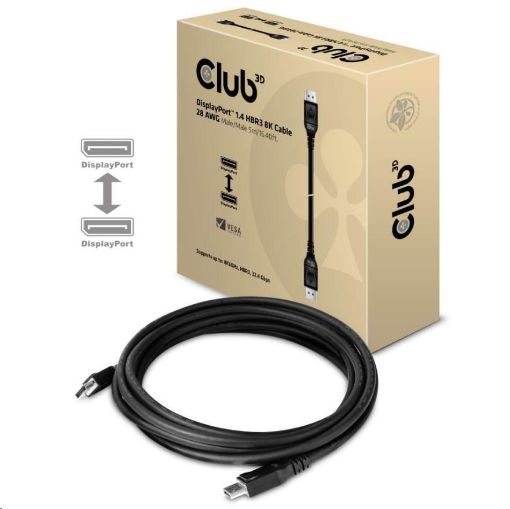 Obrázek Club3D Kabel certifikovaný DisplayPort 1.4, HBR3, 8K60Hz (M/M), 5m, 28 AWG