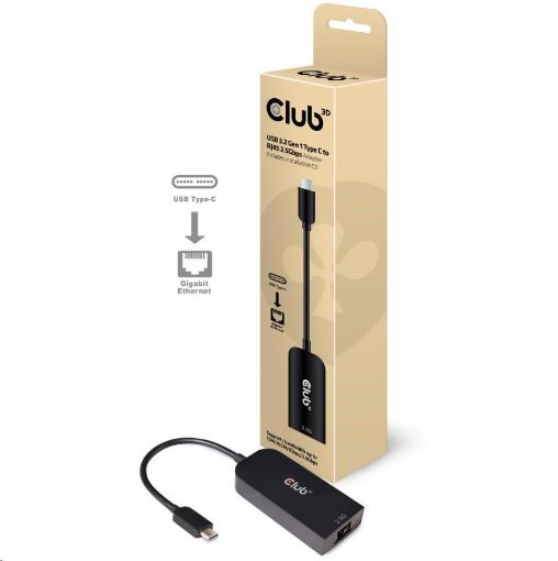 Obrázek Club3D Adaptér USB 3.2 Gen 1 Typ C na RJ45 2.5Gbps, 24cm