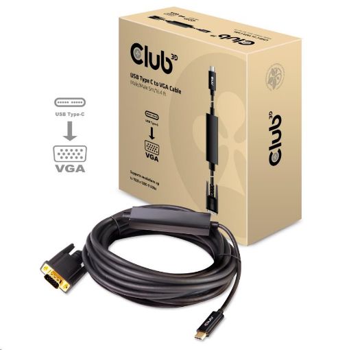 Obrázek Club3D Kabel aktivní USB Typ C na VGA (M/M), 5m