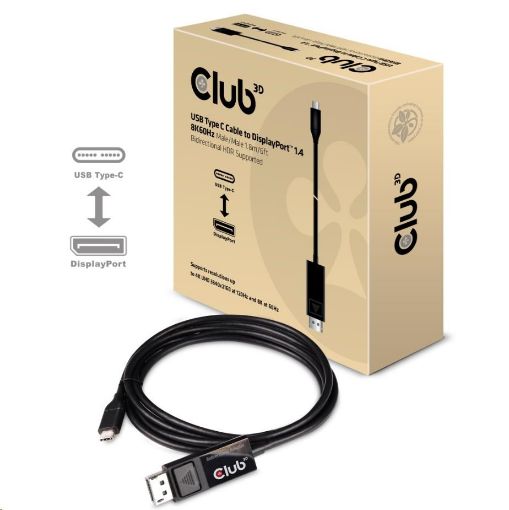 Obrázek Club3D Kabel USB Typ C na DisplayPort 1.4 8K 60Hz (M/M), 1,8m