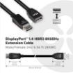 Obrázek Club3D Kabel prodlužovací DisplayPort 1.4 HBR3 8K60Hz (M/F), 2m, 28 AWG