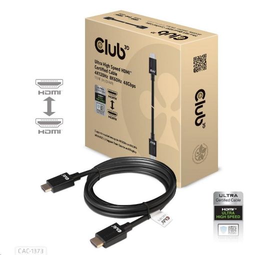 Obrázek Club3D Kabel Ultra Rychlý HDMI™ Certifikovaný, 4K 120Hz, 8K60Hz, 48Gbps M/M, 3m, 28 AWG