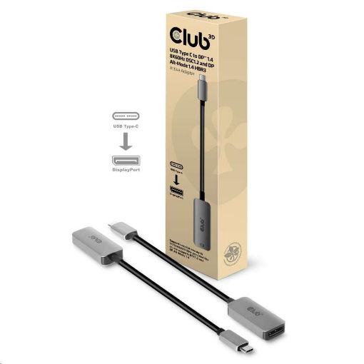 Obrázek Club3D Adaptér aktivní USB-C na DisplayPort 1.4, 8K60Hz DSC1.2 HDR HBR3