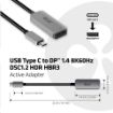 Obrázek Club3D Adaptér aktivní USB-C na DisplayPort 1.4, 8K60Hz DSC1.2 HDR HBR3