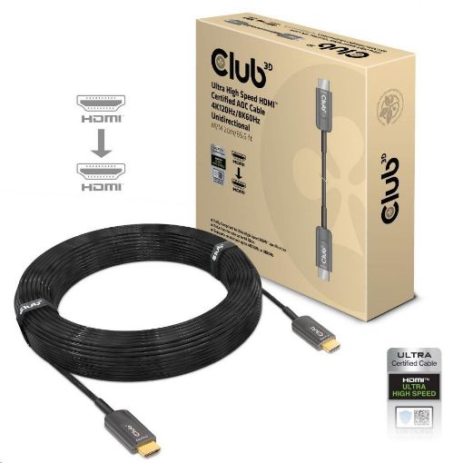 Obrázek Club3D Kabel prodlužovací Ultra Rychlý HDMI™ Certifikovaný AOC kabel 8K60Hz (M/M), 4K120Hz, 20m, černá