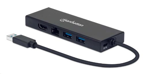 Obrázek MANHATTAN adaptér USB-A to HDMI/VGA multi-dock, černá, Retail Box