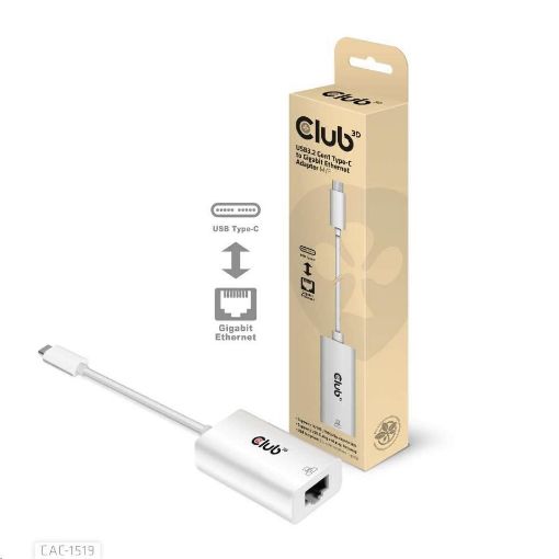 Obrázek Club3D Adaptér aktivní USB 3.2 typ C na LAN (Gigabit Ethernet - 1Gb), 20cm