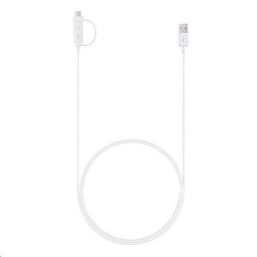 Obrázek Samsung datový kabel EP-DG930DWE Combo, USB->USB-C/micro USB, 1,5 m, bílá (bulk)