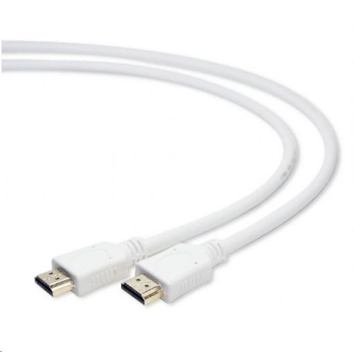 Obrázek GEMBIRD Kabel HDMI-HDMI 3m, 1.4, M/M stíněný, zlacené kontakty, bílý