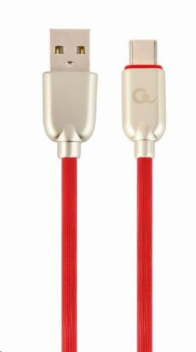 Obrázek GEMBIRD Kabel USB-A na USB-C kabel (AM/CM), 2m, pogumovaný, červený, blister