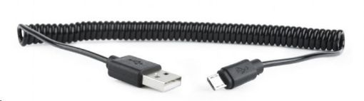 Obrázek GEMBIRD Kabel USB A Male/Micro B Male 2.0, 1,8m, Black, kroucený