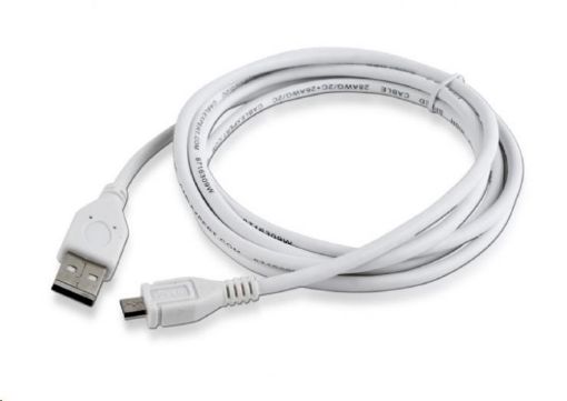 Obrázek GEMBIRD Kabel USB A Male/Micro B Male 2.0, 1,8m, White, High Quality