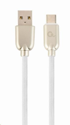 Obrázek GEMBIRD Kabel USB-A na USB-C kabel (AM/CM), 2m, pogumovaný, bílý, blister