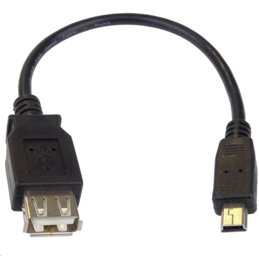 Obrázek PREMIUMCORD USB redukce kabel USB A/female - Mini 5pin USB/male 20cm OTG