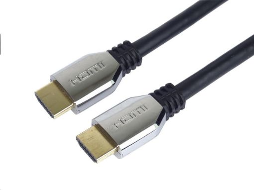 Obrázek PREMIUMCORD Kabel HDMI 2.1 High Speed + Ethernet kabel (Zinc Alloy krytky, zlacené konektory) 1m