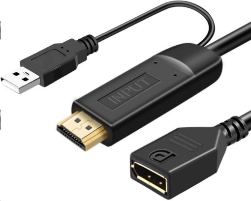 Obrázek PremiumCord Adaptér HDMI 2.0 na DisplayPort 1.2 rozlišení 4K@60Hz 25cm