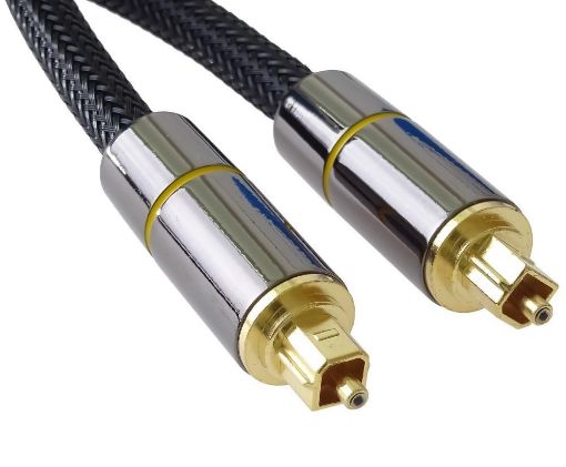 Obrázek PremiumCord optický audio kabel Toslink, OD:7mm, Gold-metal design + Nylon, 0.5m