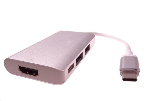 Obrázek PREMIUMCORD Převodník USB3.1 typ C na HDMI + 2xUSB3.0 + PD charge, Aluminium pouzdro