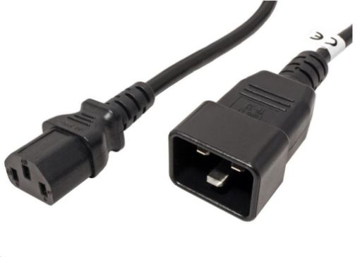 Obrázek PREMIUMCORD Kabel síťový propojovací 230V 10A 1m, konektory IEC 320 C13 - IEC 320 C20