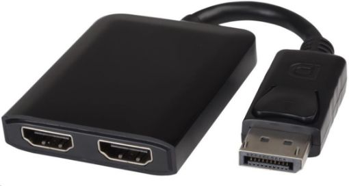 Obrázek PREMIUMCORD Adaptér DisplayPort - 2x HDMI, MST, rozšíření+zrcadlení+2 obrazy, 4K*2K@30Hz