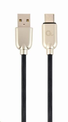 Obrázek GEMBIRD Kabel USB-A na USB-C kabel (AM/CM), 2m, pogumovaný, černý, blister