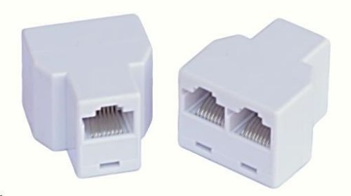 Obrázek Dvojspojka RJ45, 1x8p8c/2x8p8c - telefonní