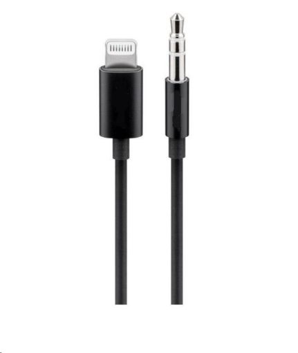 Obrázek PREMIUMCORD Apple Lightning audio redukční kabel na 3.5 mm stereo jack, 1 m, černý