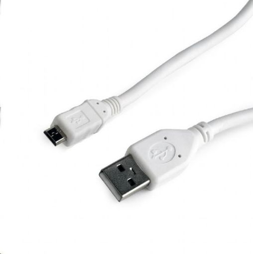 Obrázek GEMBIRD Kabel USB A Male/Micro B Male 2.0, 0,5m, White, High Quality